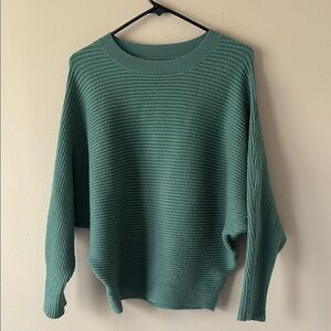 Green Ribbed Women's Sweater